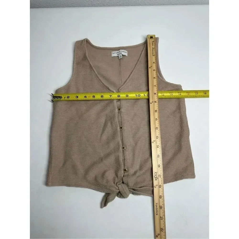 Madewell Texture and Thread Tan Tie Front Top Size XS